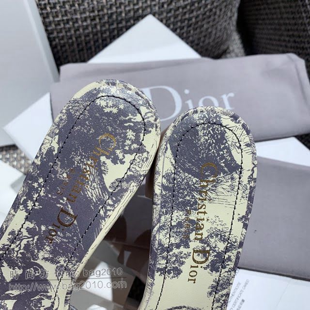 DIOR女鞋 迪奧2021專櫃新款磨砂新大底涼拖 Dior一字型刺繡平拖  naq1509